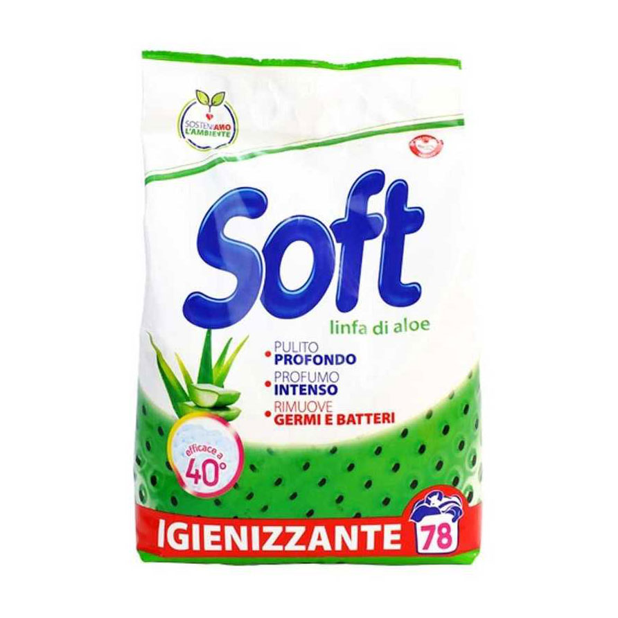 Універсальний пральний порошок Soft Linfa di Aloe з активним киснем, 78 циклів прання, 3.9 кг
